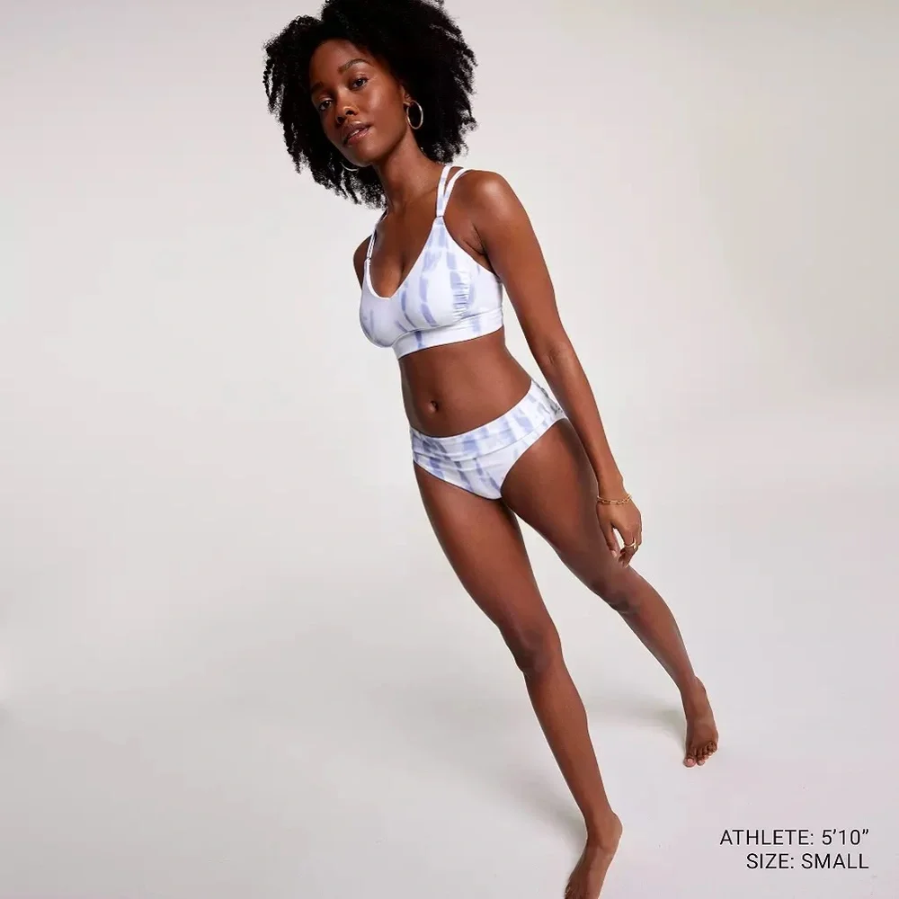 CALIA Women's Strappy Back Ruched Medium Support Bikini Swim Top XS - Picture 2 of 9